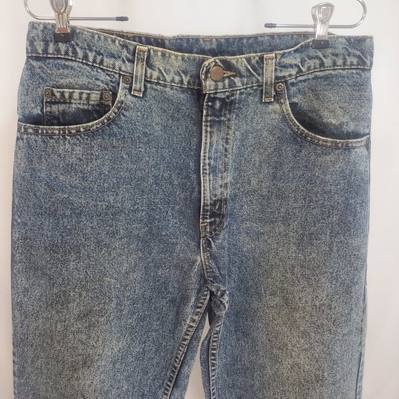 VTG. 91' Levi’s 550 Jeans Men’s 34x34 Relaxed Fit Baggy Blue Acid Wash Denim - Picture 3 of 13